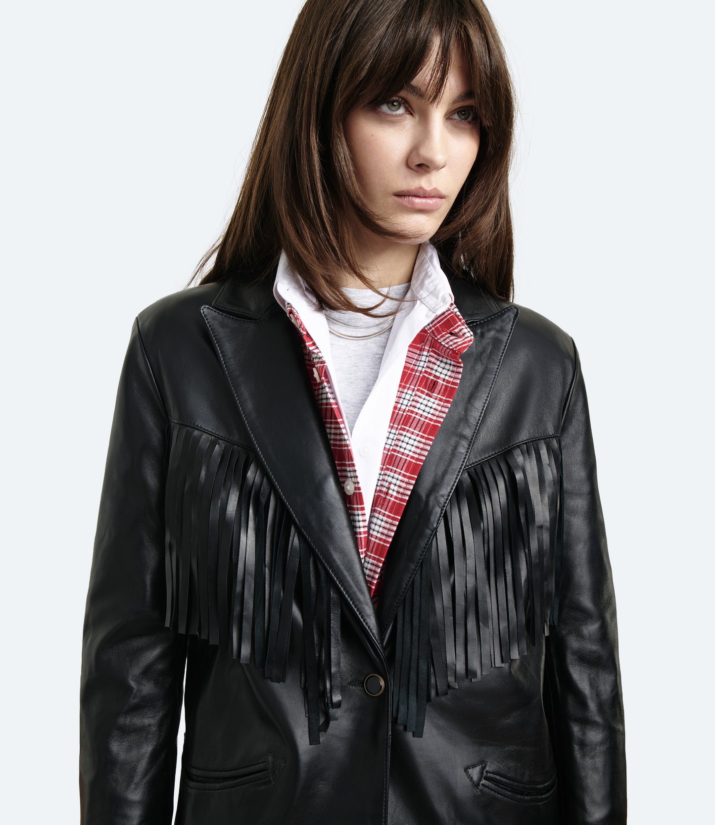 Fringe Blazer – Blazer Donna in Nappa con Frange
