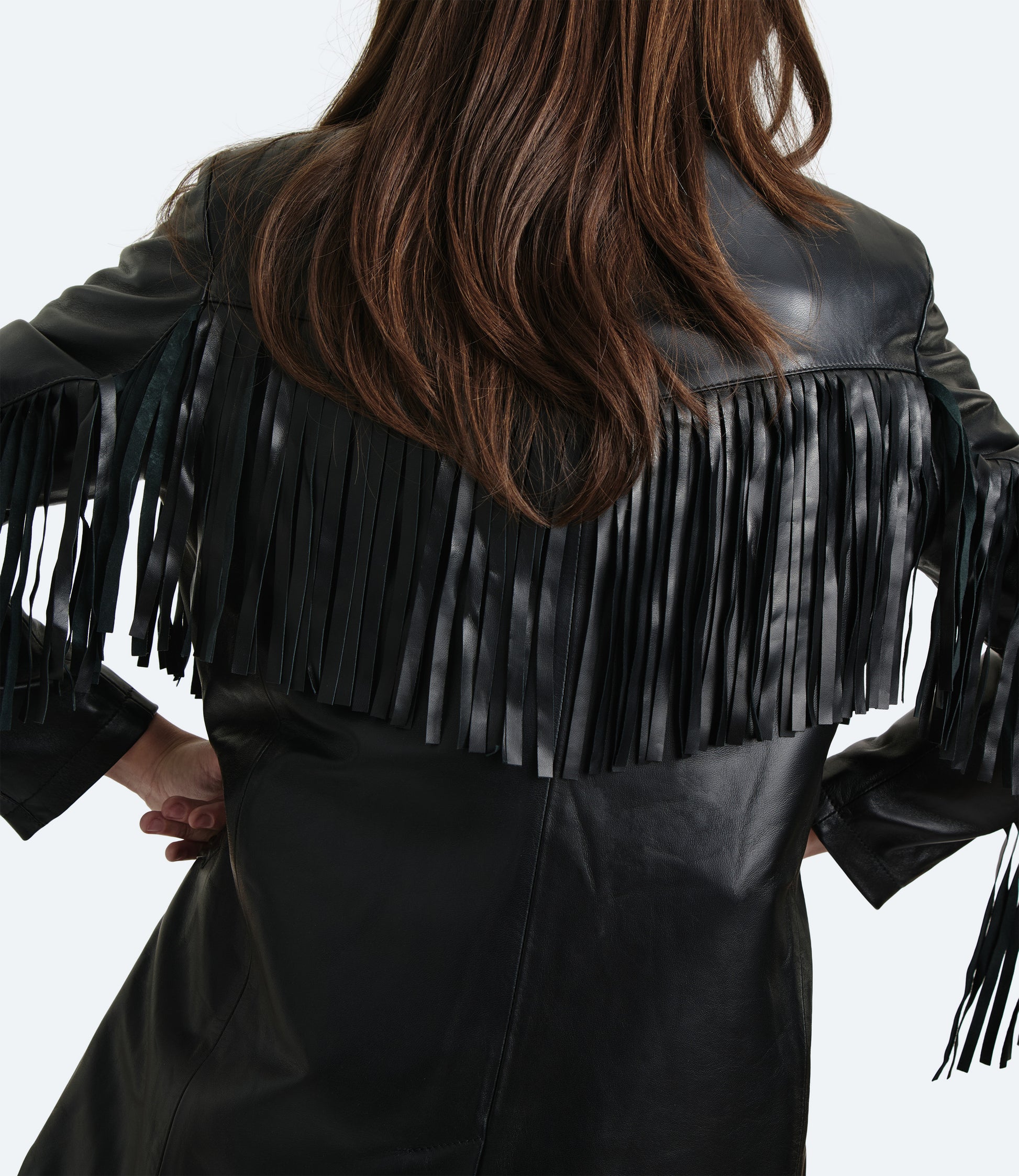 Fringe Blazer – Blazer Donna in Nappa con Frange Black | Washington Dee Cee