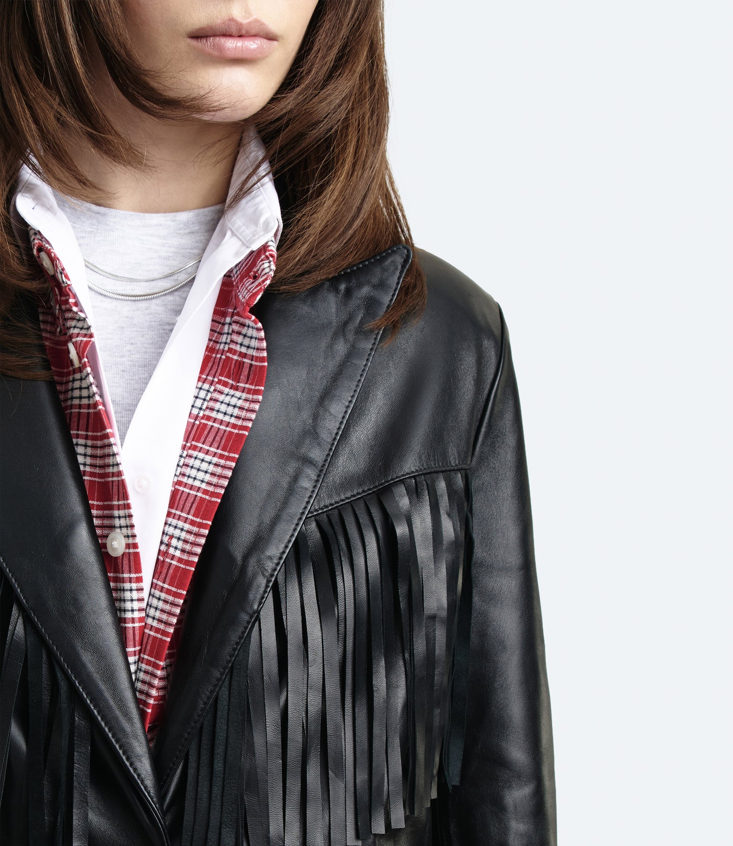 Fringe Blazer – Blazer Donna in Nappa con Frange
