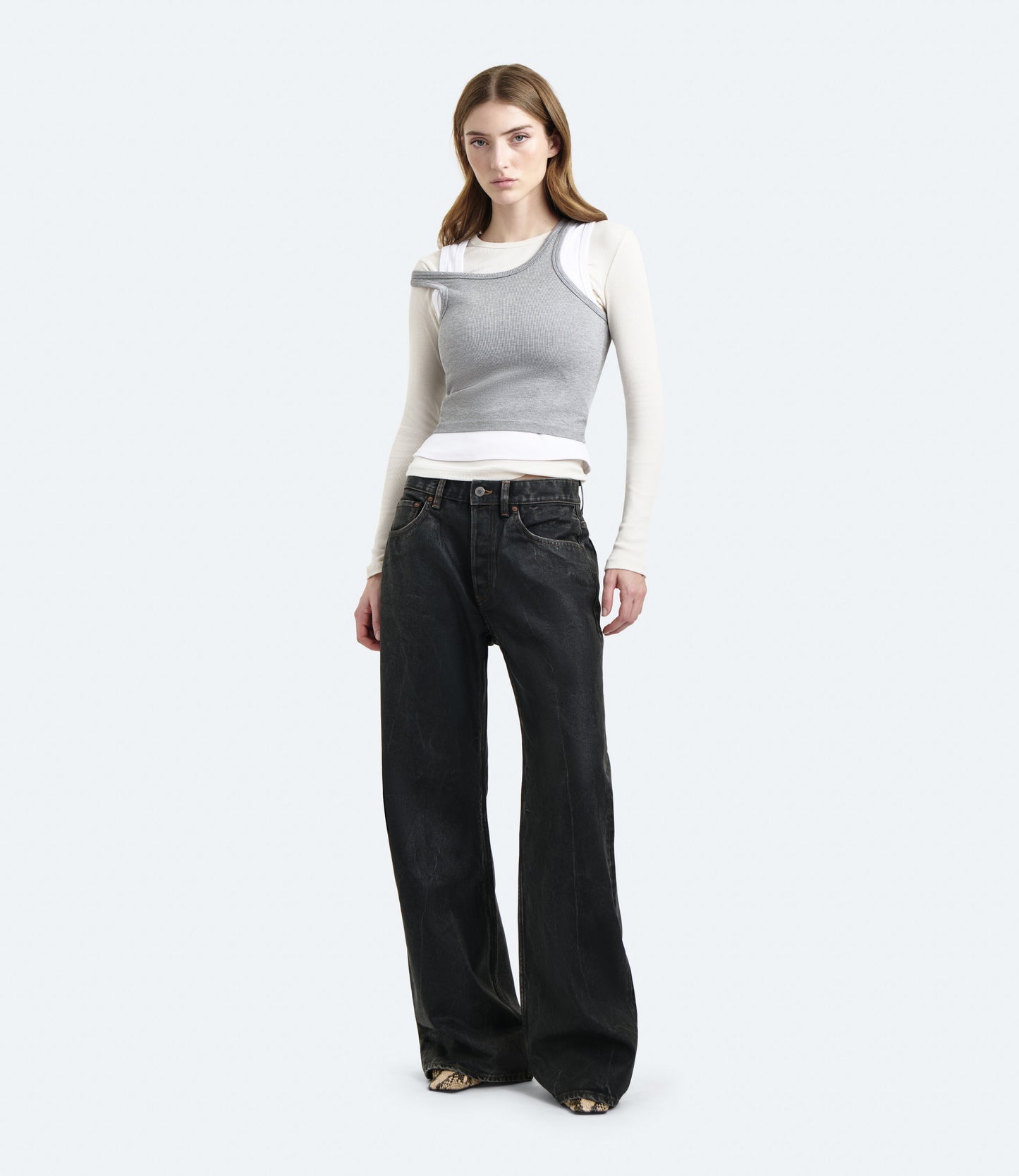 Purity Regular Fit – Jeans Donna Neri Coated Effetto Pelle