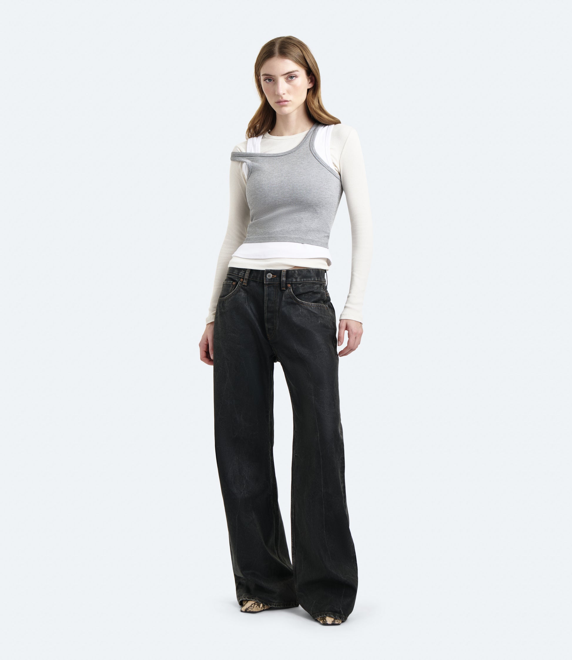 Purity Regular Fit – Jeans Donna Neri Coated Effetto Pelle 24 | Washington Dee Cee