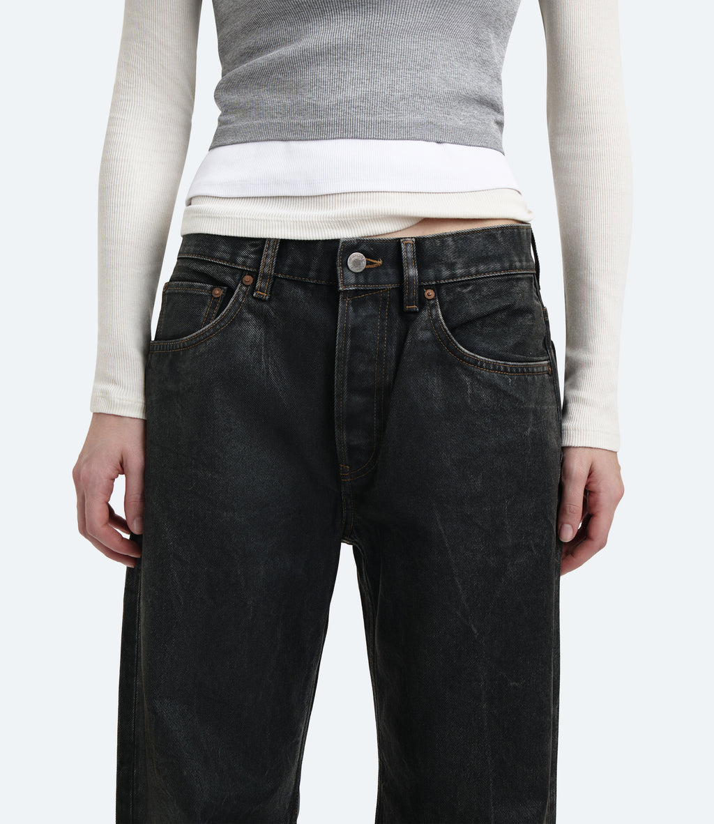 Purity Regular Fit – Jeans Donna Neri Coated Effetto Pelle