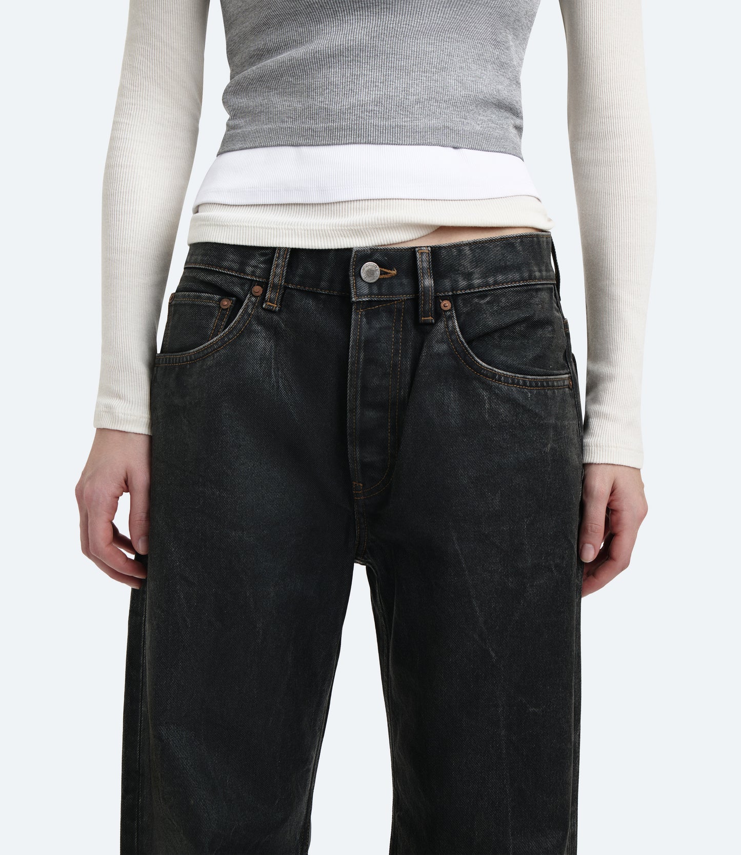 Purity Regular Fit – Jeans Donna Neri Coated Effetto Pelle