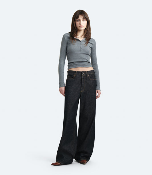 Bauer – Women's Black Wide-Leg Denim Jeans