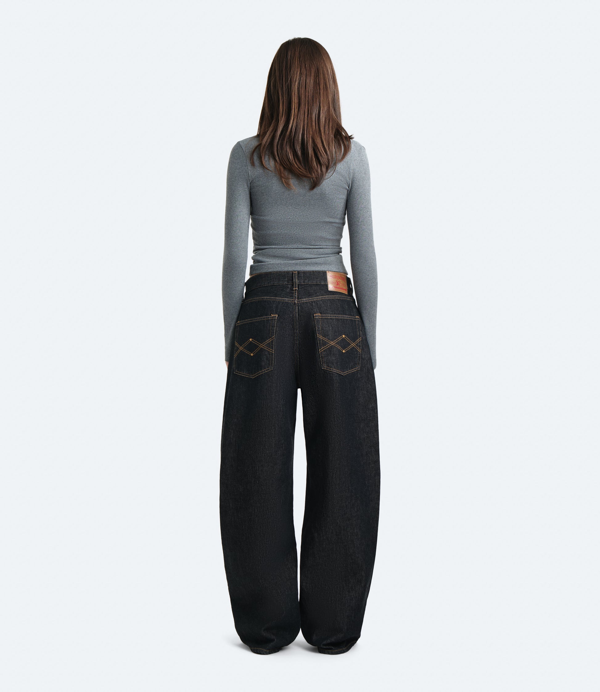 Bauer – Jeans Donna Wide Leg Neri Rinse 24 | Washington Dee Cee