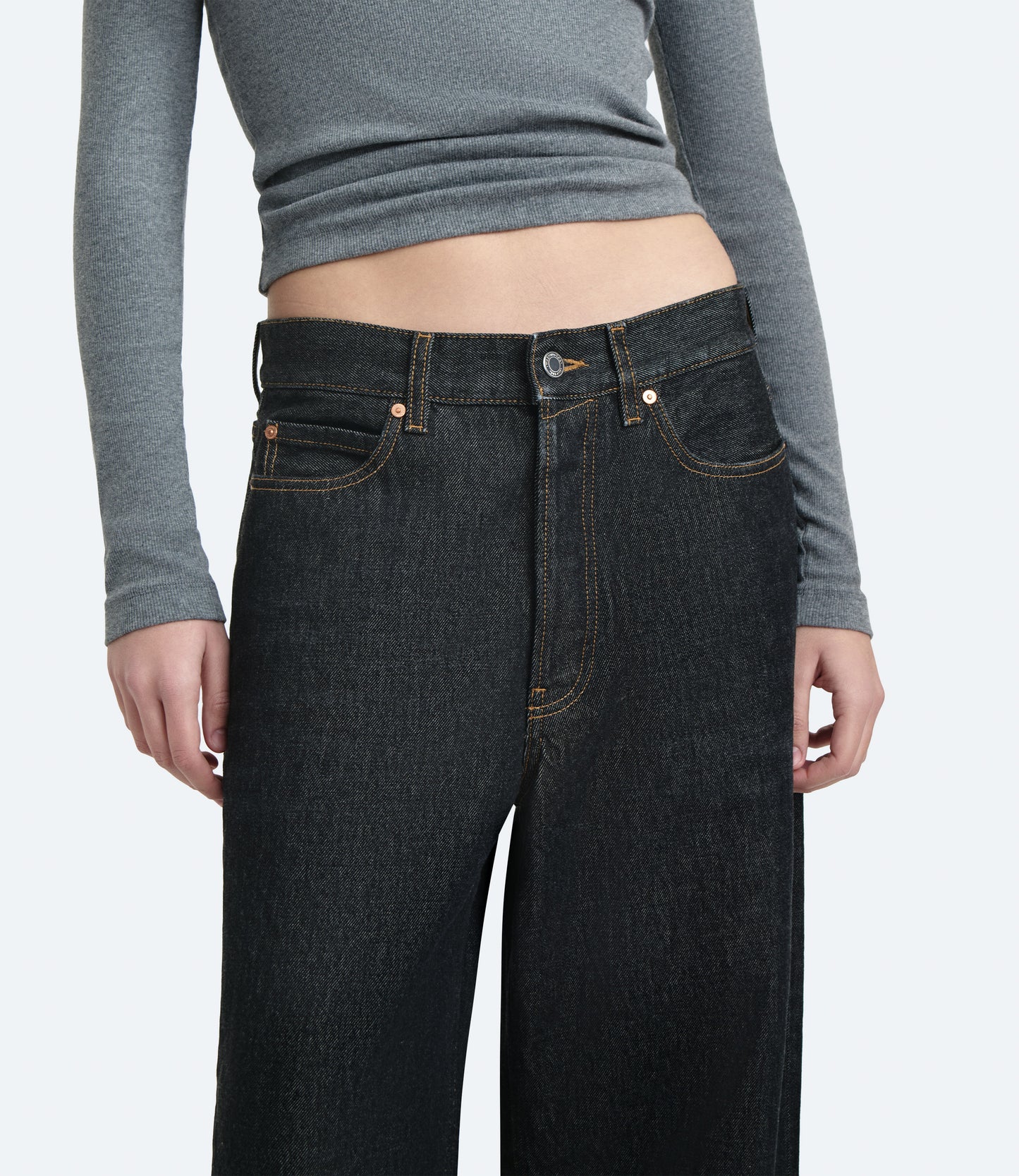 Bauer – Jeans Donna Wide Leg Neri Rinse