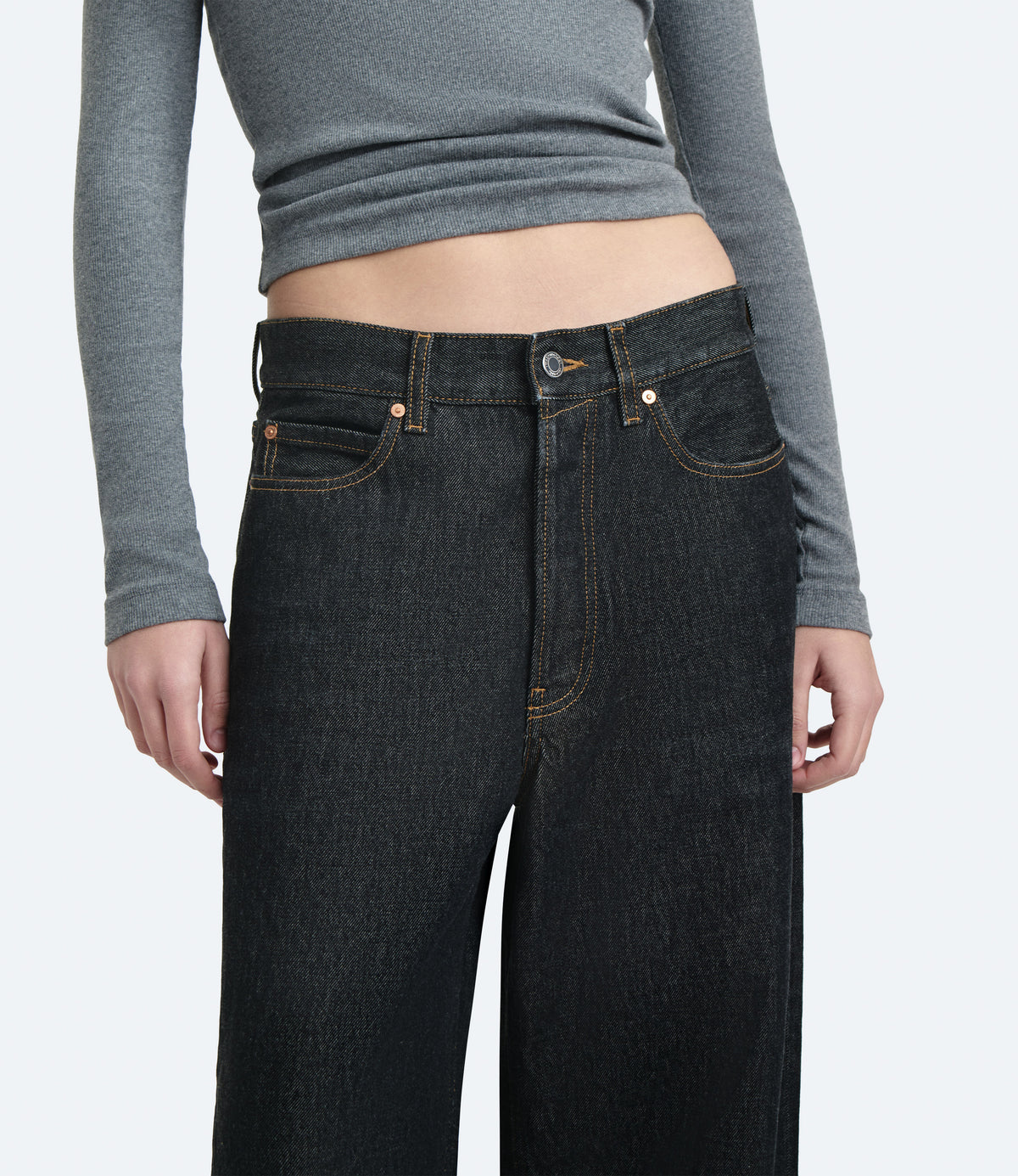 Bauer – Jeans Donna Wide Leg Neri Rinse