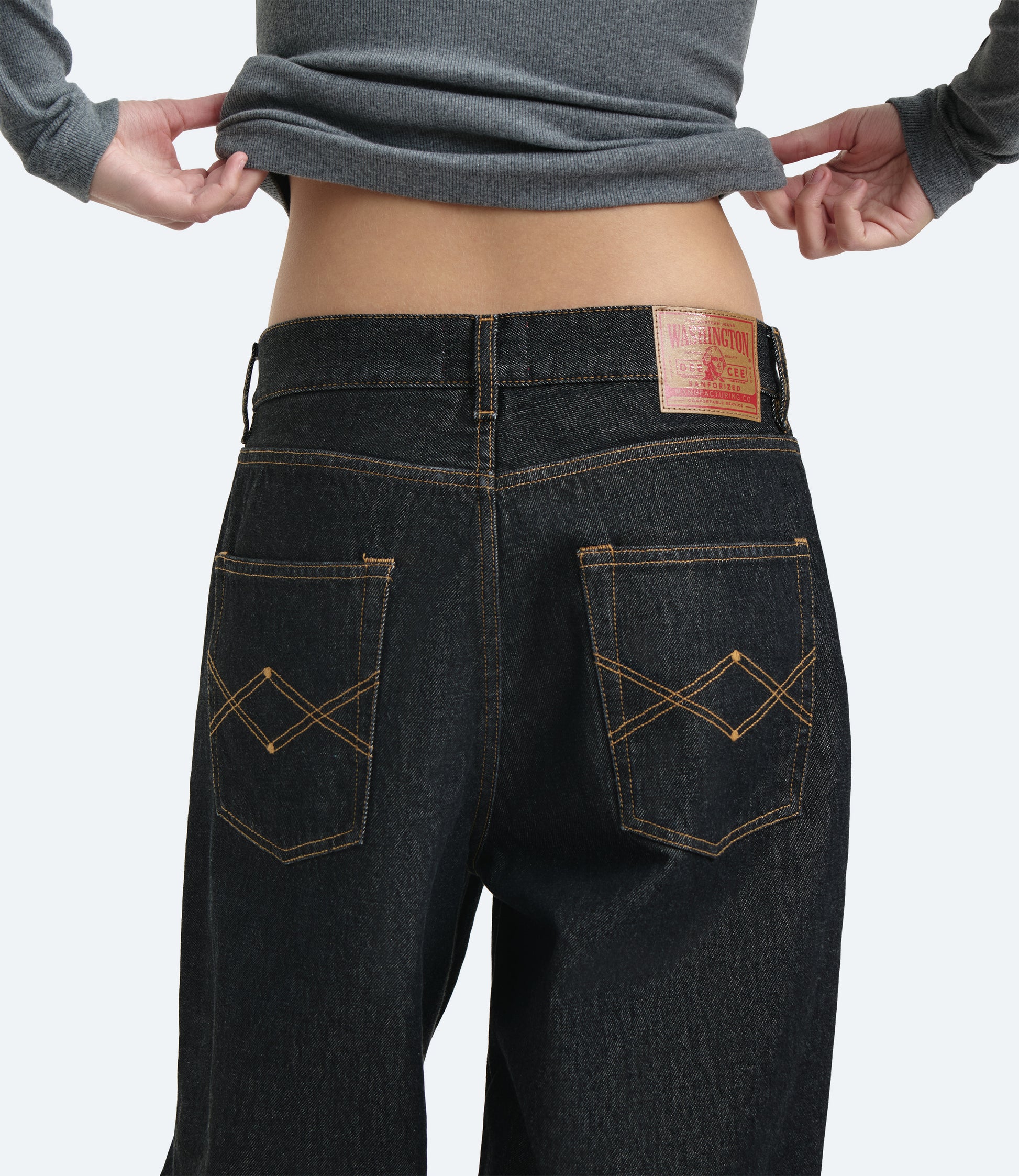Bauer – Jeans Donna Wide Leg Neri Rinse 24 | Washington Dee Cee