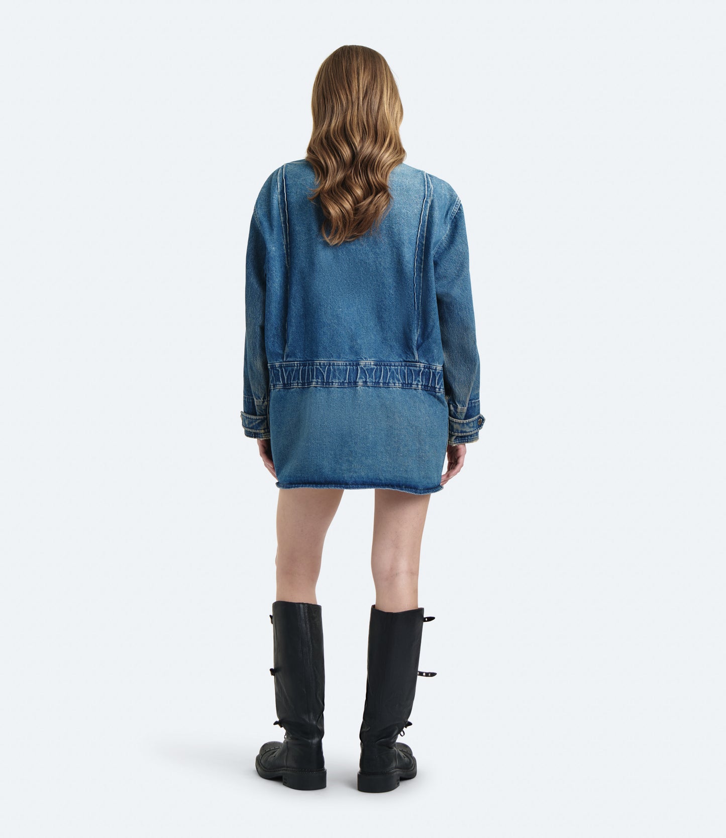 Work Wester – Giacca Donna Denim con Colletto in Pelle