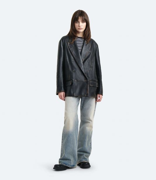 Dakota – Women's Brown Leather Blazer