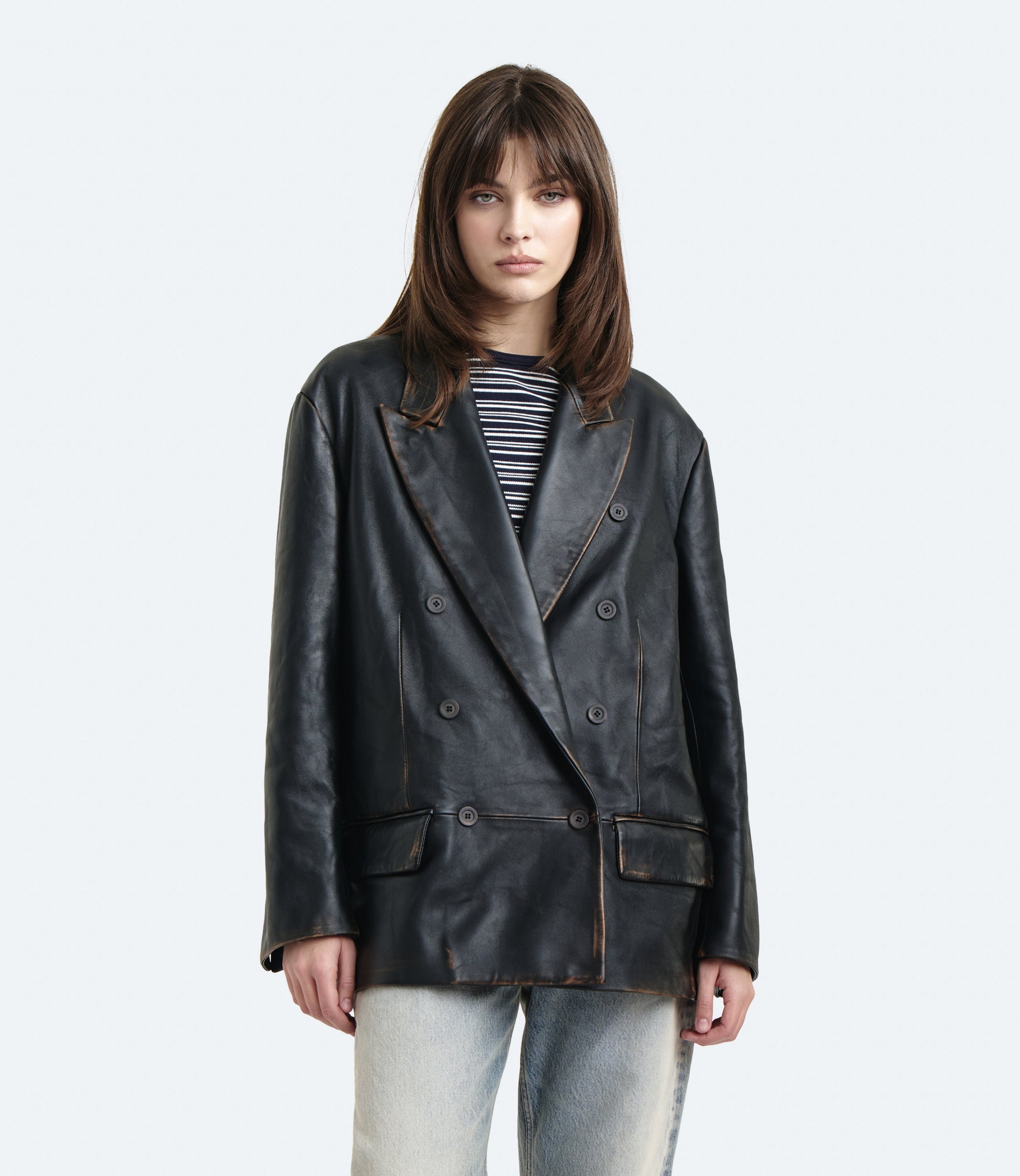 Dakota – Blazer Donna in Pelle Marrone 3536 | Washington Dee Cee