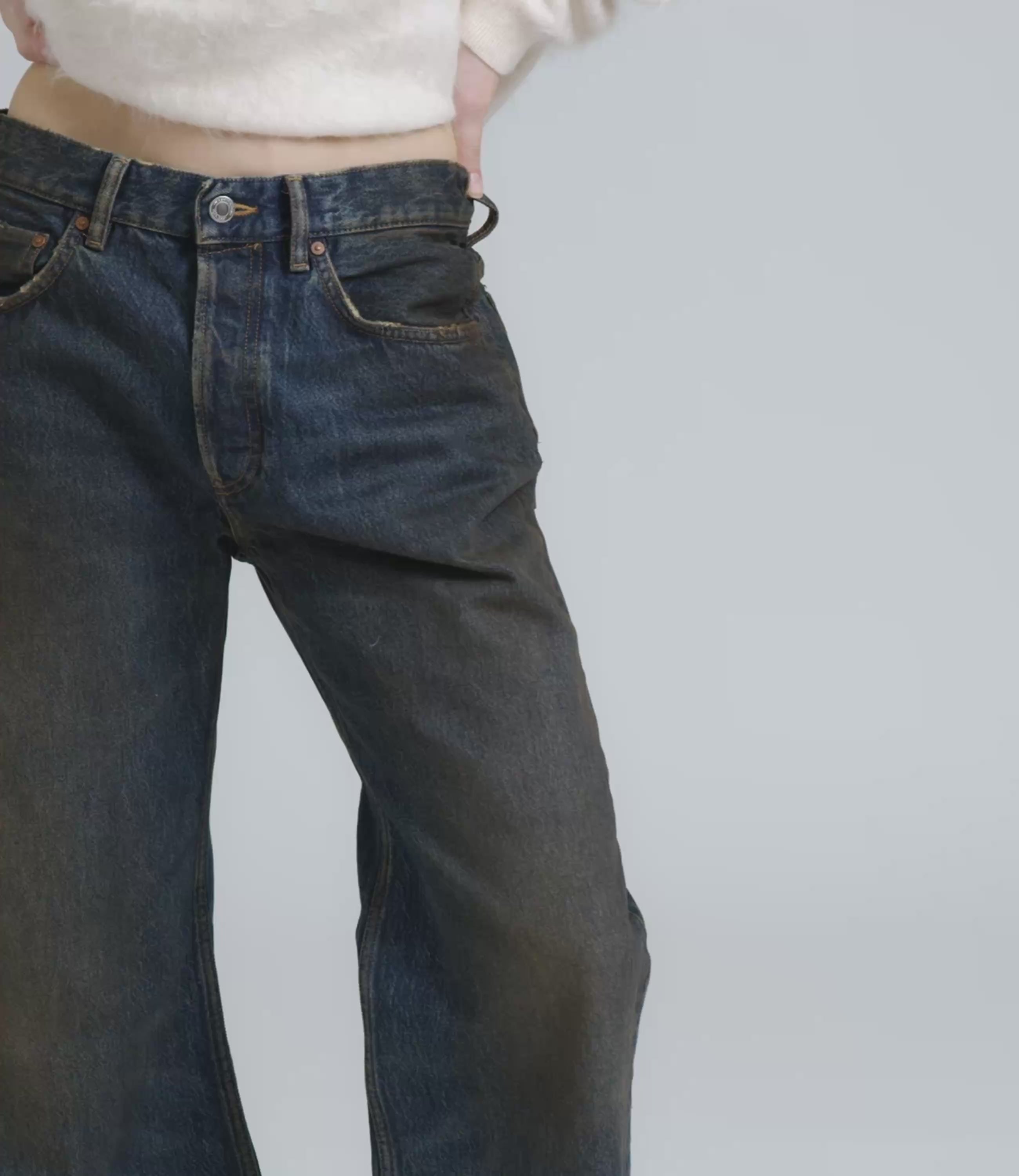 Purity Regular Fit – Jeans Donna Wide Leg Blu Vintage